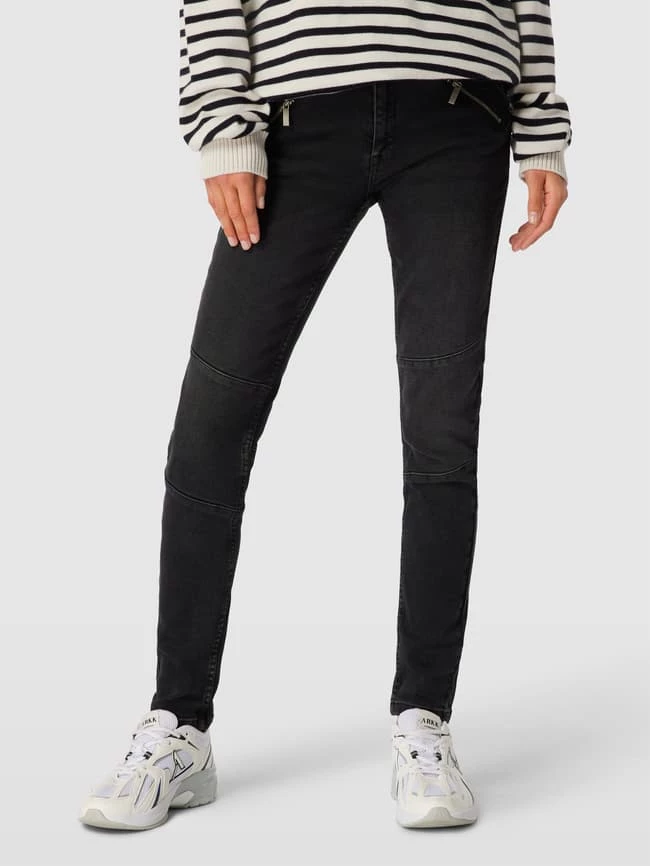 Milano Italy Skinny Fit Jeans Mit Teilungsnähten Modell 'Biker Jeans Cropped' - Schwarz 6 Milano Italy Skinny Fit Jeans Mit Teilungsnähten Modell 'Biker Jeans Cropped' - Schwarz – Bild 4