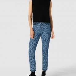 Guess Straight Fit Jeans Mit Allover-Muster - Bleu