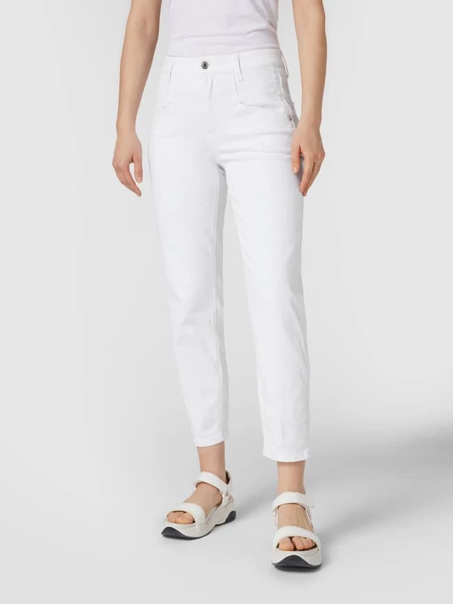 Cambio Cropped High Waist Jeans Im Straight Fit - Weiß 6 Cambio Cropped High Waist Jeans Im Straight Fit - Weiß – Bild 4