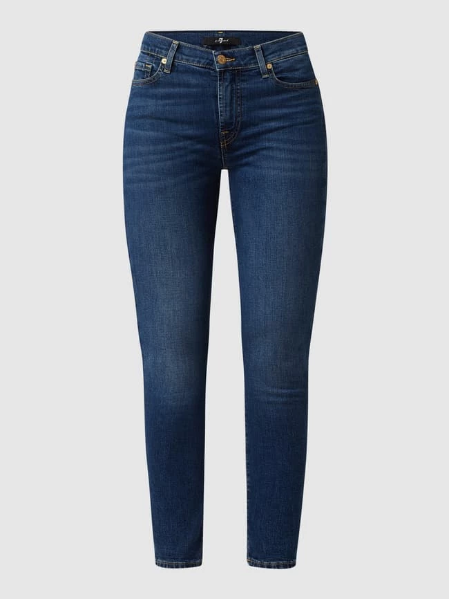 7 For All Mankind Cropped Skinny Fit High Waist Jeans Mit Stretch-Anteil - Blau 4 7 For All Mankind Cropped Skinny Fit High Waist Jeans Mit Stretch-Anteil - Blau – Bild 2
