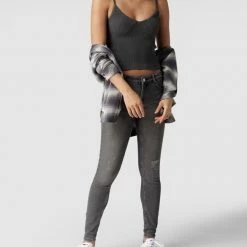 REVIEW Skinny Fit Jeans Mit Destroyed-Effekten - Mittelgrau