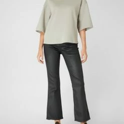 7 For All Mankind Shop 30 7 For All Mankind Slim Fit High Waist Jeans Aus Coated Denim - Schwarz