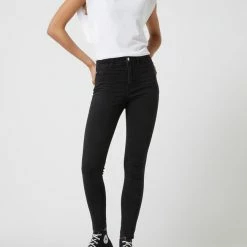 Gina Tricot Skinny Fit Jeans Mit Stretch-Anteil Modell 'Molly' - Schwarz
