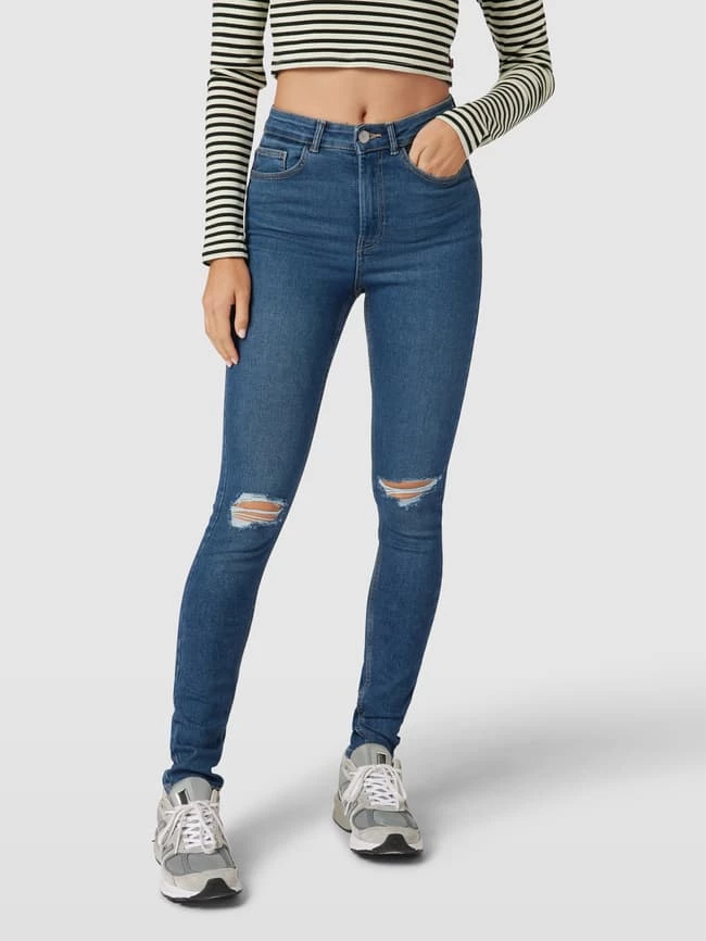 Pieces High Waist Skinny Fit Jeans Mit Kontrastnähten - Jeans Meliert 6 Pieces High Waist Skinny Fit Jeans Mit Kontrastnähten - Jeans Meliert – Bild 4