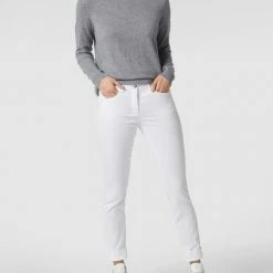 Luisa Cerano Skinny Fit Jeans Mit Umschlag - Weiß