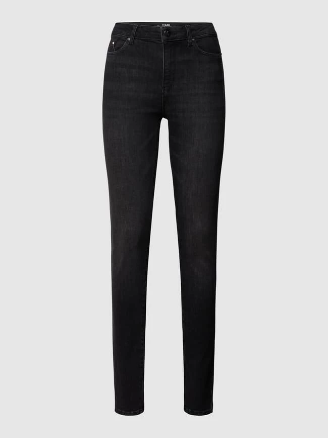 Karl Lagerfeld Skinny Fit Jeans Mit Label-Print - Dunkelgrau 4 Karl Lagerfeld Skinny Fit Jeans Mit Label-Print - Dunkelgrau – Bild 2