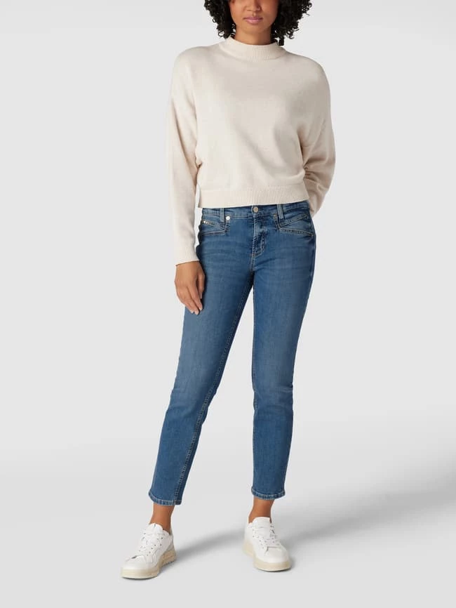 Cambio Slim Fit Jeans Mit Label-Patch Aus Leder Modell 'PINA SEAM' - Hellblau 3 Cambio Slim Fit Jeans Mit Label-Patch Aus Leder Modell 'PINA SEAM' - Hellblau