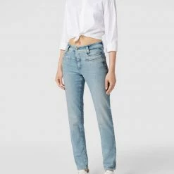 Cambio Straight Fit Jeans Mit Label-Patch - Hellblau