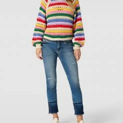 MAC Slim Fit Jeans Mit Label-Applikation Modell 'RICH CHIC' - Blau