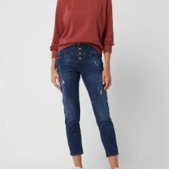 Blue Monkey Cropped High Waist Jeans Mit Stretch-Anteil Modell 'River' - Blau