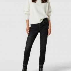 MAC Slim Fit Jeans Mit Ziersteinbesatz - Mittelgrau