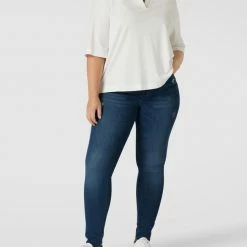ONLY CARMAKOMA PLUS SIZE Skinny Fit Jean Mit Used-Look - Hellblau