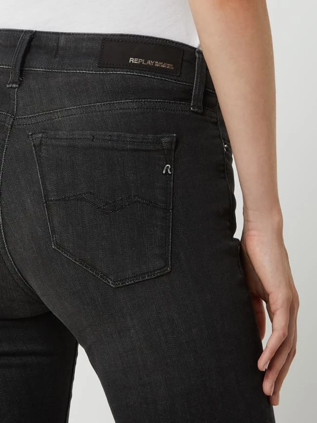 Replay Skinny Fit High Waist Jeans Mit Stretch-Anteil Modell 'Luzien' - Schwarz 5 Replay Skinny Fit High Waist Jeans Mit Stretch-Anteil Modell 'Luzien' - Schwarz – Bild 3