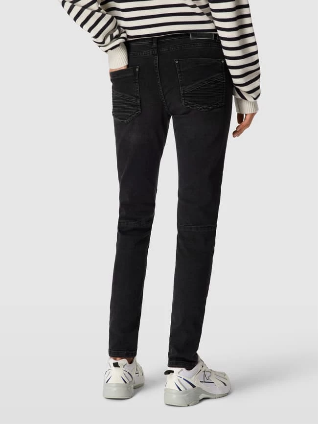 Milano Italy Skinny Fit Jeans Mit Teilungsnähten Modell 'Biker Jeans Cropped' - Schwarz 7 Milano Italy Skinny Fit Jeans Mit Teilungsnähten Modell 'Biker Jeans Cropped' - Schwarz – Bild 5