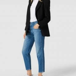 Cambio Straight Fit Jeans Mit Brand-Detail - Blau