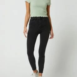 Noisy May Super Skinny Fit High Waist Jeans Mit Stretch-Anteil - Schwarz