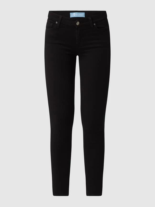 7 For All Mankind Cropped Super Skinny Fit Jeans Mit Stretch-Anteil - Schwarz 4 7 For All Mankind Cropped Super Skinny Fit Jeans Mit Stretch-Anteil - Schwarz – Bild 2