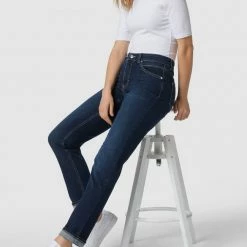 MAC Feminine Fit 5-Pocket-Jeans - Dunkelblau