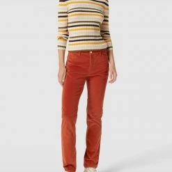 Brax Slim Fit Jeans In Samt-Optik Modell 'Mary' - Dunkel Orange