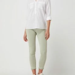 Opus Skinny Fit Cropped Jeans Mit Stretch-Anteil Modell 'Elma' - Lindgrün