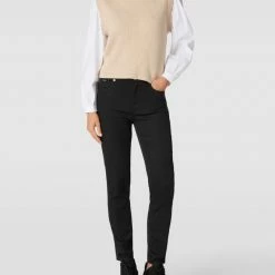 BOSS Casualwear Slim Fit Jeans Mit Label-Detail Modell 'CROP' - Schwarz