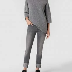 Blue Monkey Slim Fit Jeans Mit Stretch-Anteil Modell 'Laura' - Mittelgrau