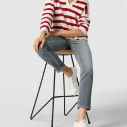 Cambio Jeans Mit Label-Patch Modell 'Pina' - Hellgrau