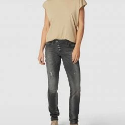 Buena Vista Slim Fit Jeans Im Destroyed-Look Modell 'MALIBU' - Dunkelgrau