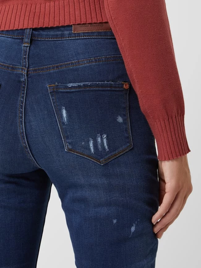 Blue Monkey Cropped High Waist Jeans Mit Stretch-Anteil Modell 'River' - Blau 5 Blue Monkey Cropped High Waist Jeans Mit Stretch-Anteil Modell 'River' - Blau – Bild 3