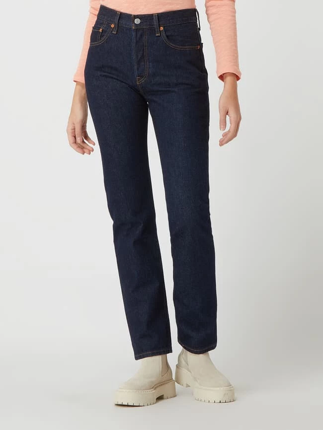 Levi's® 300 Straight Fit High Rise Jeans Aus Baumwolle Modell '501™' - Dunkelblau 6 Levi's® 300 Straight Fit High Rise Jeans Aus Baumwolle Modell '501™' - Dunkelblau – Bild 4