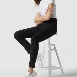 Brax Slim Fit Jeans Mit Swarovski®-Kristallen Modell 'Mary' - Schwarz